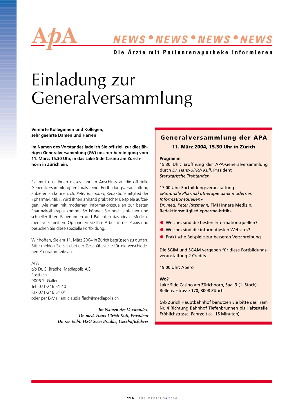 Einladung Zur Generalversammlung Rosenfluh Ch